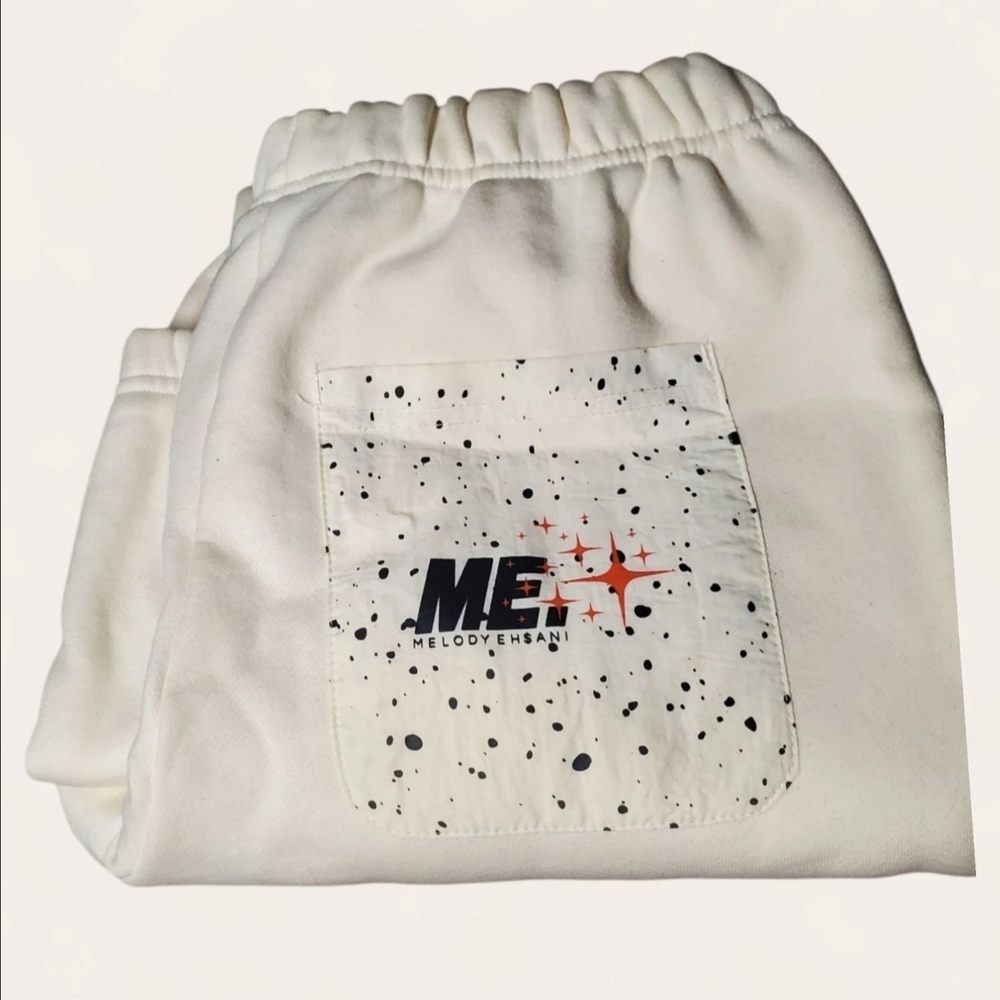 Melody Ehsani Cream Joggers with Speckled Pocket